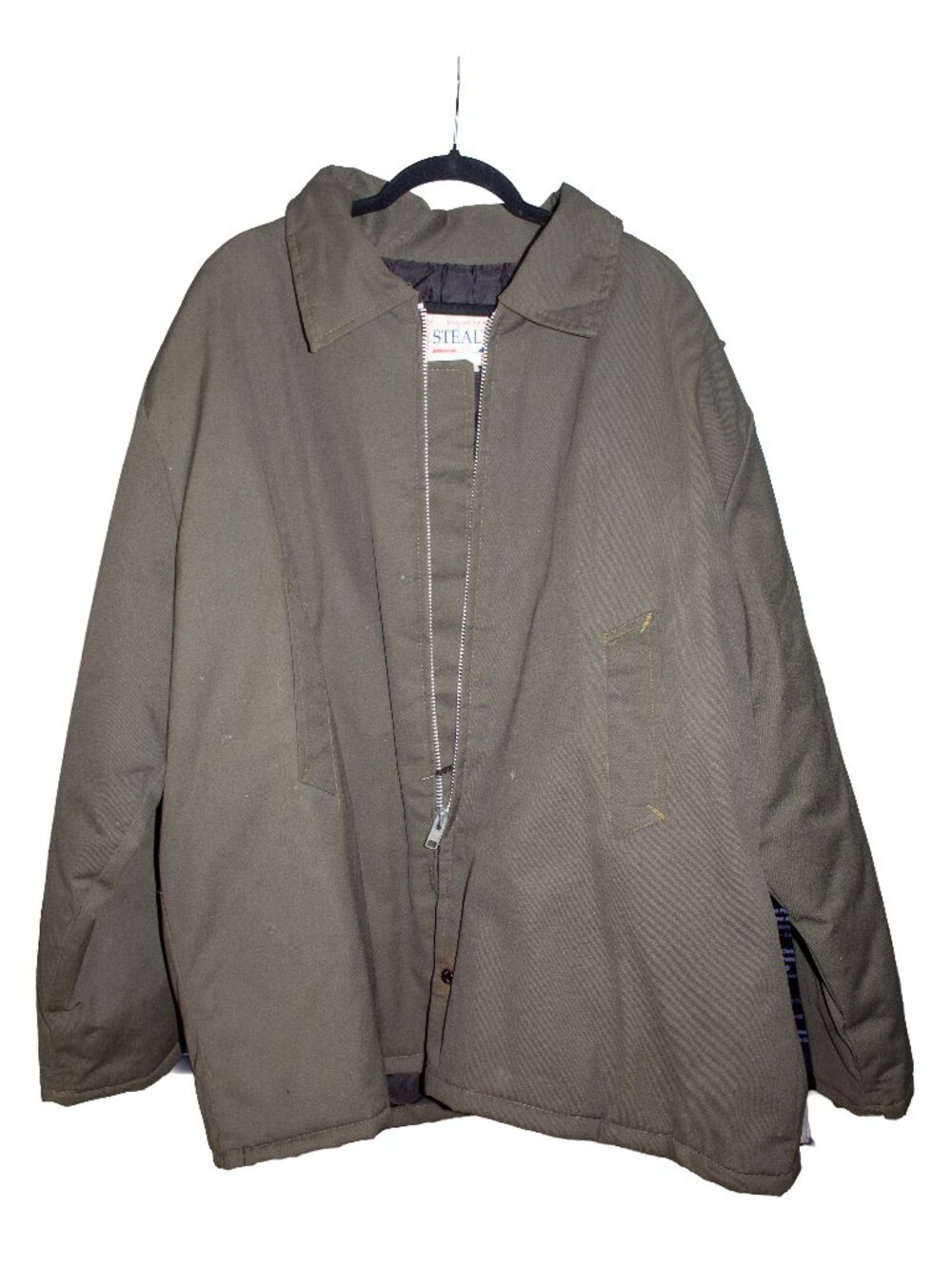 Stealth Law Enforcement Green Zipper Button Up Winter Coat 3XL